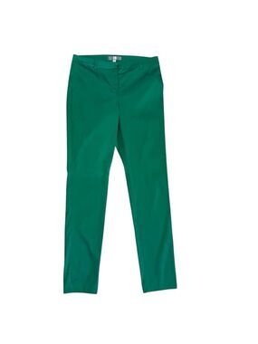 Tristan emerald green satin slim fit high rise pants Sz 10 NWOT classy stretchy